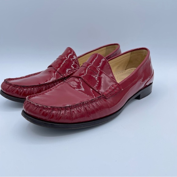 Cole Haan Patent Leather Loafers 9 Red - Picture 8 of 17